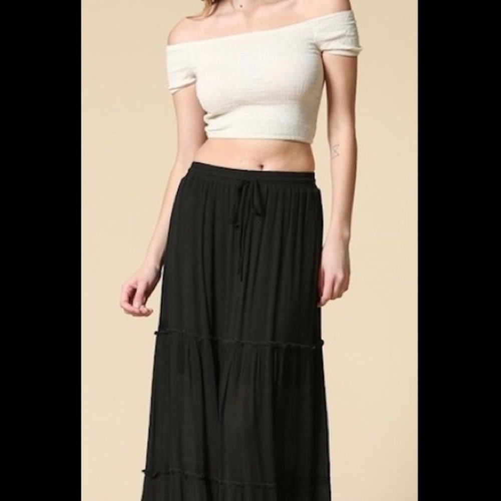 Cropped maxi skirt